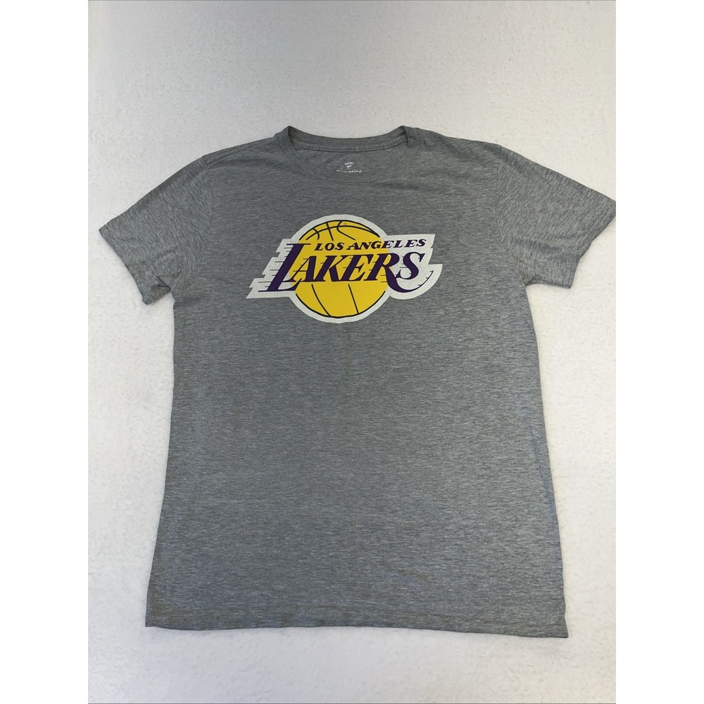 Fanatics Los Angeles Lakers Mens T-Shirt Gray Heather Graphic Logo Tee Medium